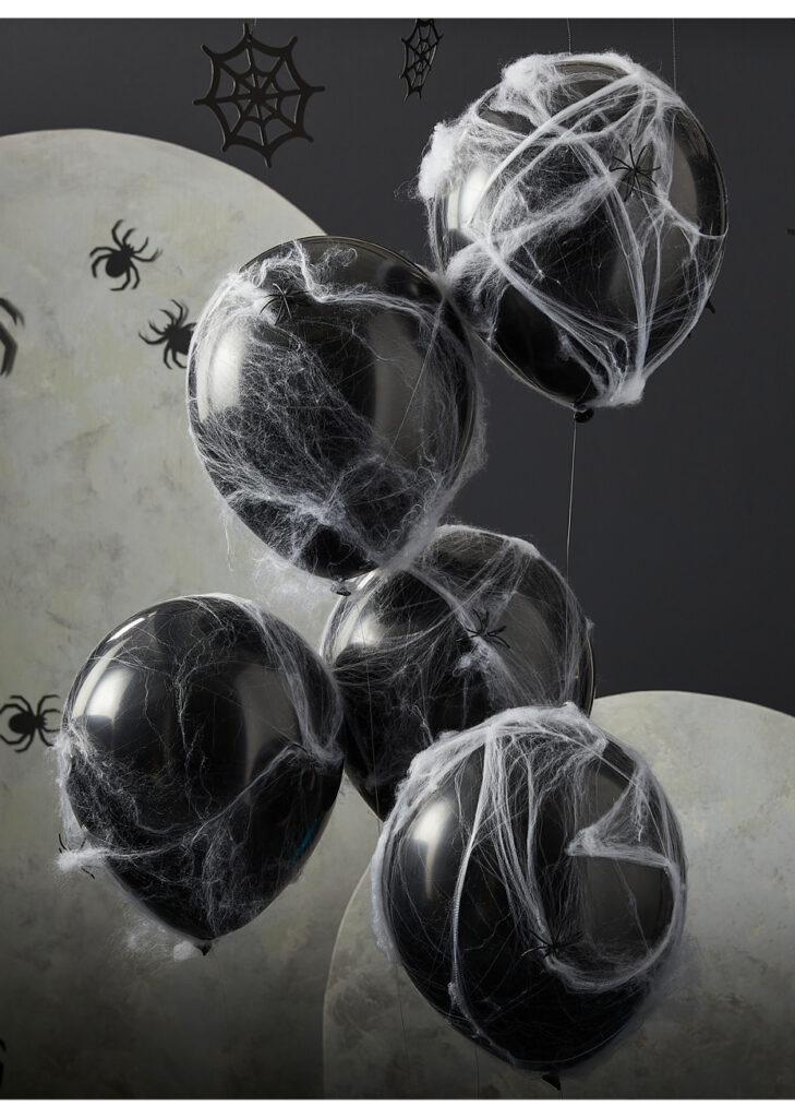 Bouquet De Ballons Noirs Toile Et Araign Es Halloween Aux Feux De