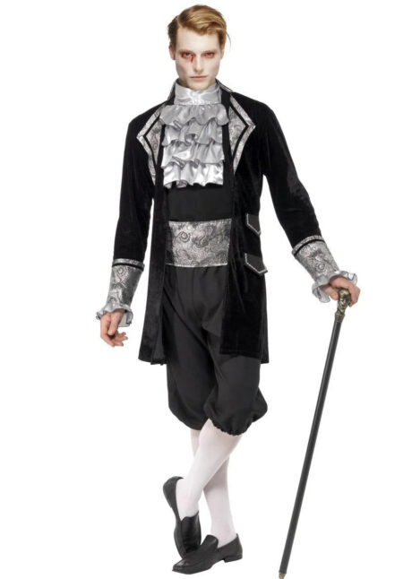 déguisement de marquis homme, déguisement vénitien pour homme, déguisement de vampire, déguisement marquis baroque, Déguisement de Marquis Baroque, Noir et Argent