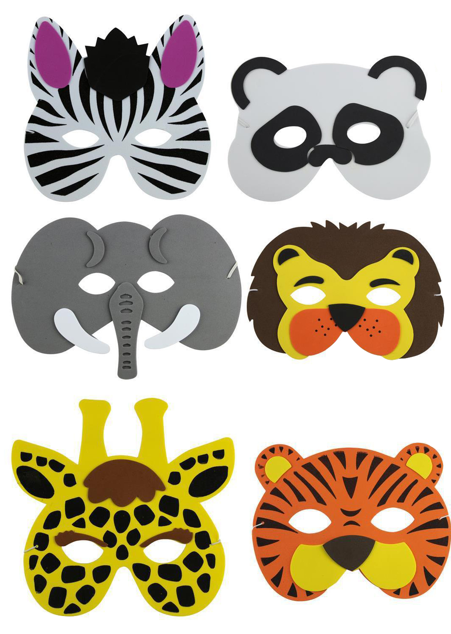 Masques D'animaux Pour La Décoration De Fête Dans La Jungle