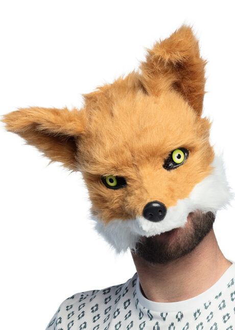 masque de renard, masque renard fourrure, Masque de Renard en Fourrure, Demi Visage