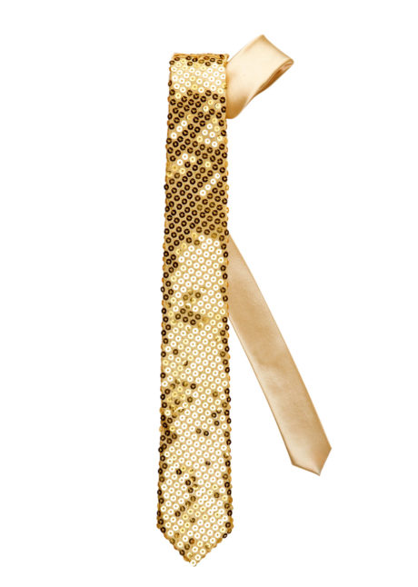 Cravate Fine Paillettes Sequins, Dorée - Aux Feux de la Fête - Paris
