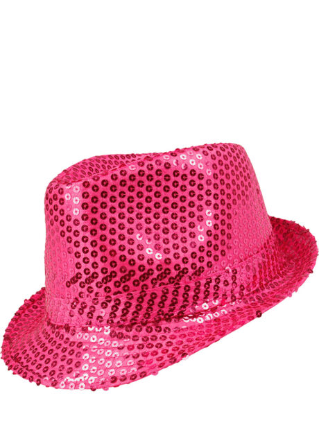 chapeau paillettes, chapeau Borsalino paillettes, chapeau rose fucshia, Chapeau Borsalino Paillettes Sequins, Rose Fuchsia