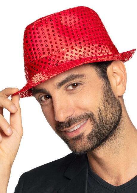 chapeau paillettes, chapeau Borsalino paillettes, chapeau rouge, Chapeau Borsalino Paillettes Sequins, Rouge