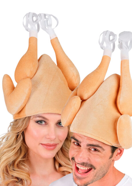 chapeau humour, chapeau dinde de noel, chapeau poulet, bonnet de noel original, chapeau thanksgiving, bonnet de poulet, bonnet de dinde, accessoire noel déguisement, accessoire déguisement noel, chapeau humoristique, Chapeau Dinde de Noël, ou Poulet Rôti