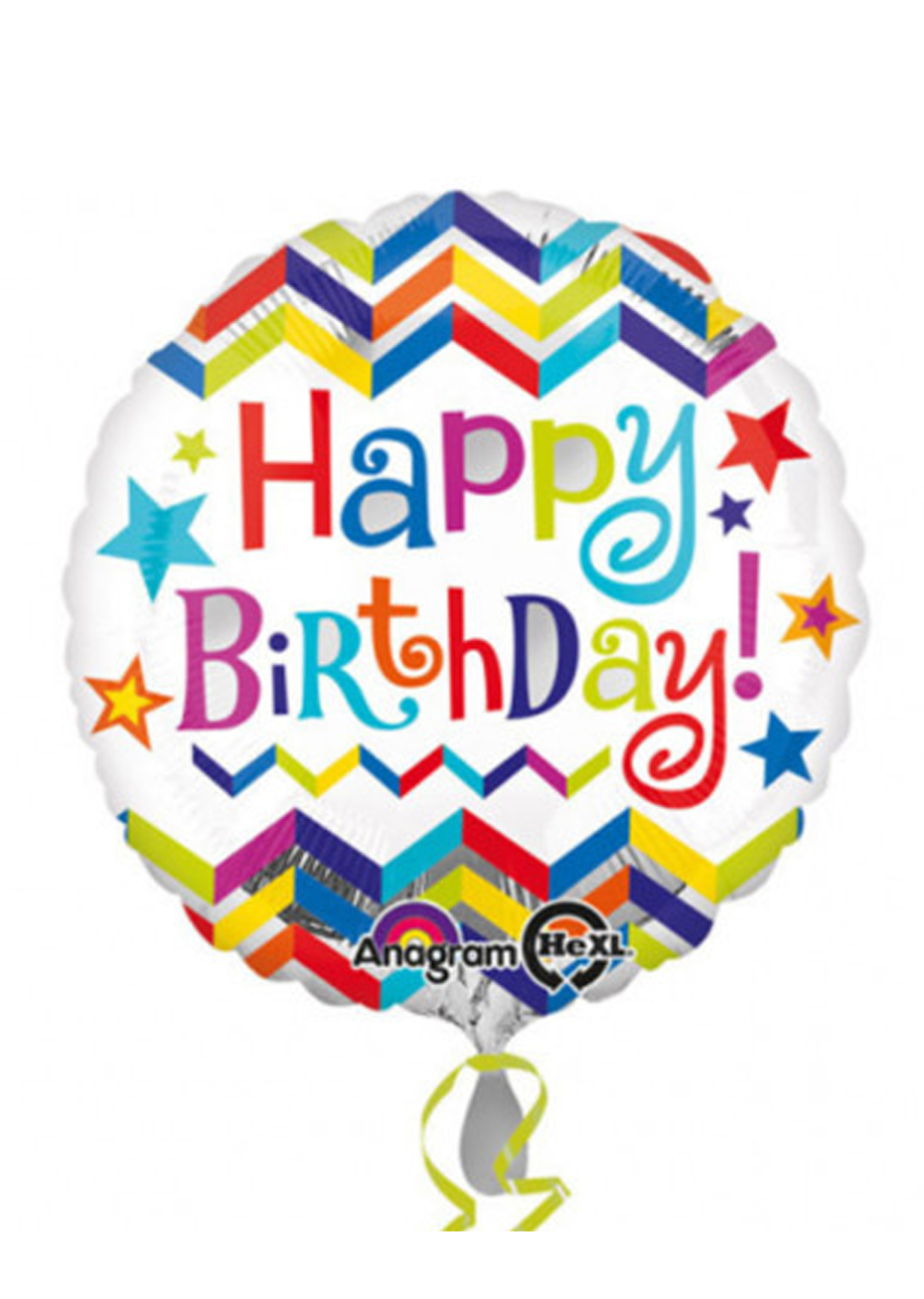 Ballon Anniversaire  Happy Birthday Crazy en Aluminium 