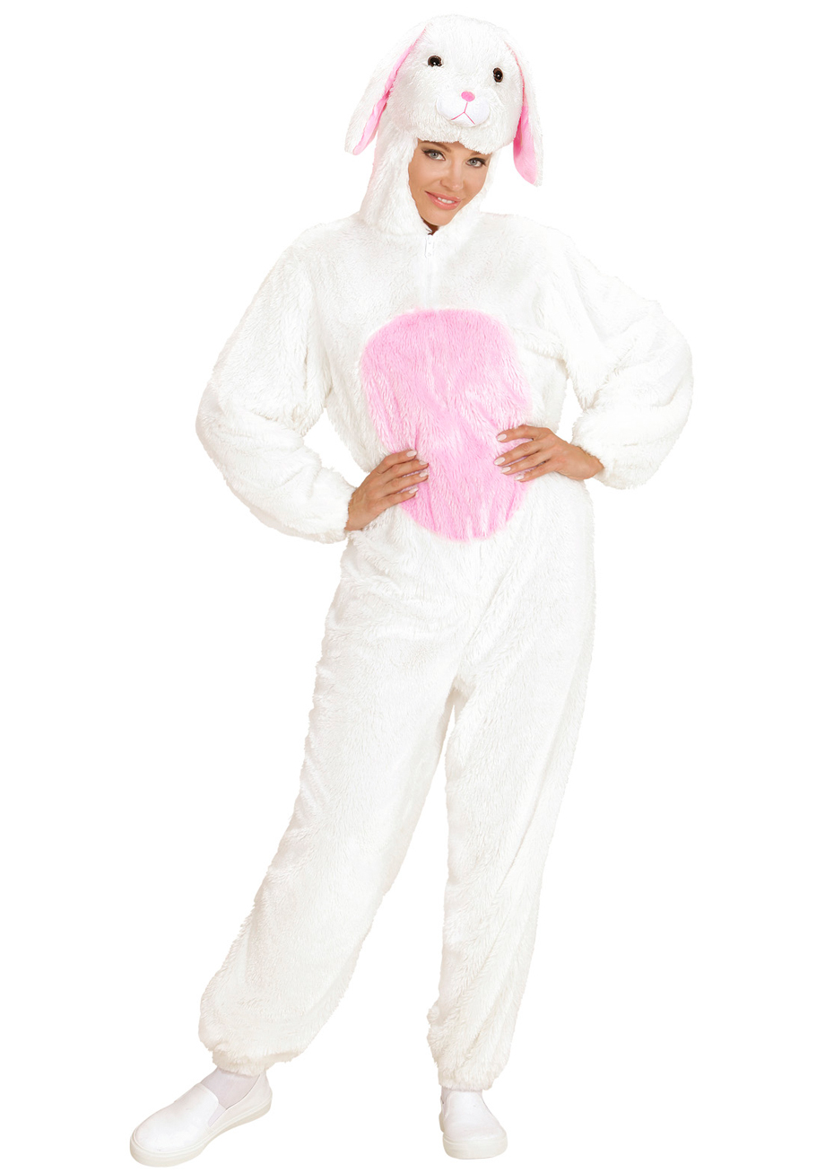 Déguisement lapin blanc, adulte, mixte (costume, gants, pattes, masque)  chez DeguizFetes.