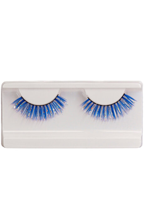 faux cils bleus, faux cils brillants, aux cils disco, Faux Cils Bleus et Argent Hologramme