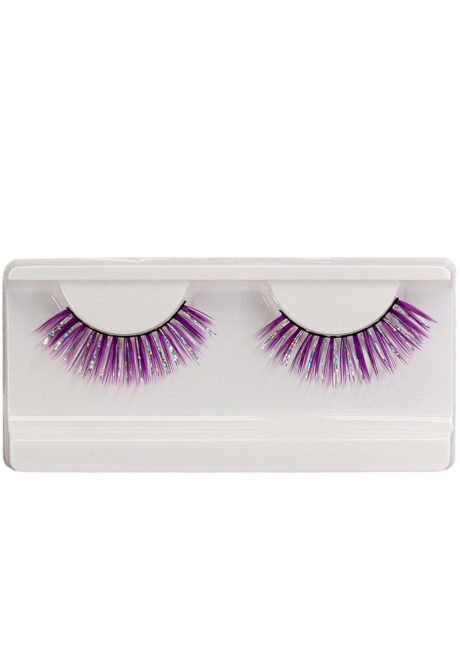 faux cils violets, faux cils, faux cils disco, Faux Cils Violets et Argent Hologramme