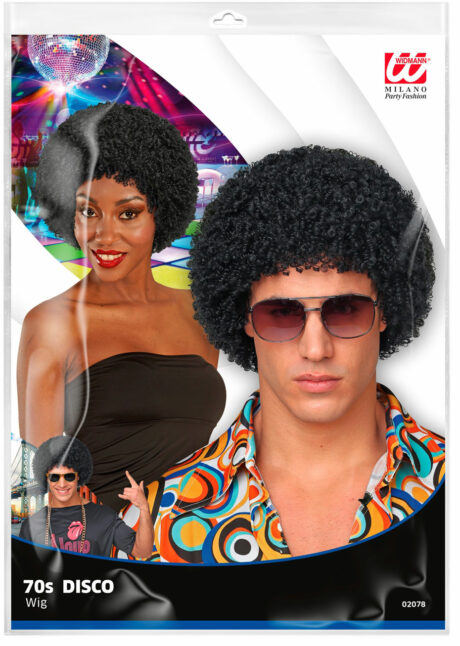 Perruque Afro Disco - noire - années 80