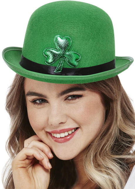 chapeau Saint Patrick, chapeau trèfle Saint Patrick, chapeau vert, chapeau melon Saint Patrick, Chapeau Saint Patrick, avec Trèfle Brillant