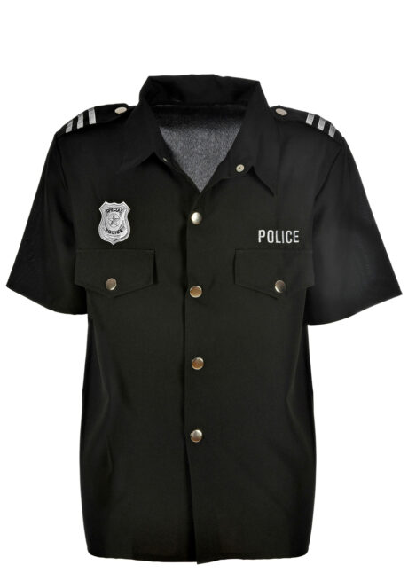 CHEMISE-DE-POLICIER-9060, Déguisement de Policier, Chemise avec Ecusson