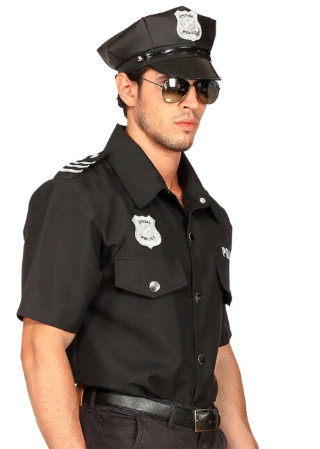 déguisement policier adulte, déguisement police adulte, déguisement policier homme, déguisement policier, costume de policier adulte, Déguisement de Policier, Chemise avec Ecusson