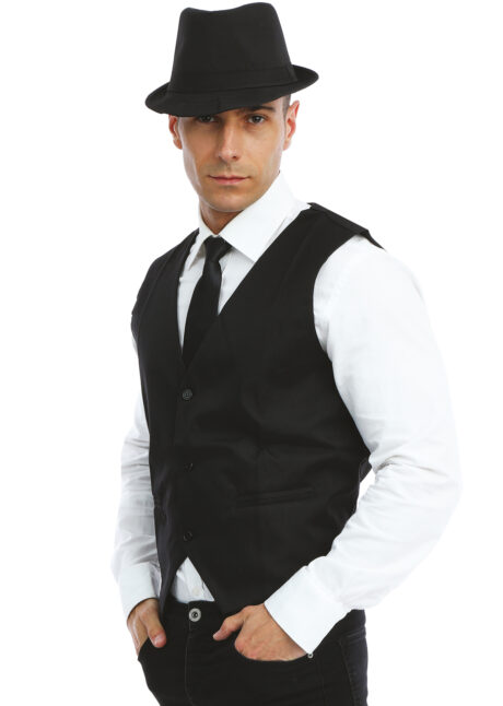 GILET-NOIR-ANNEES-30-BARMAN-43912, Gilet Années 30, Noir