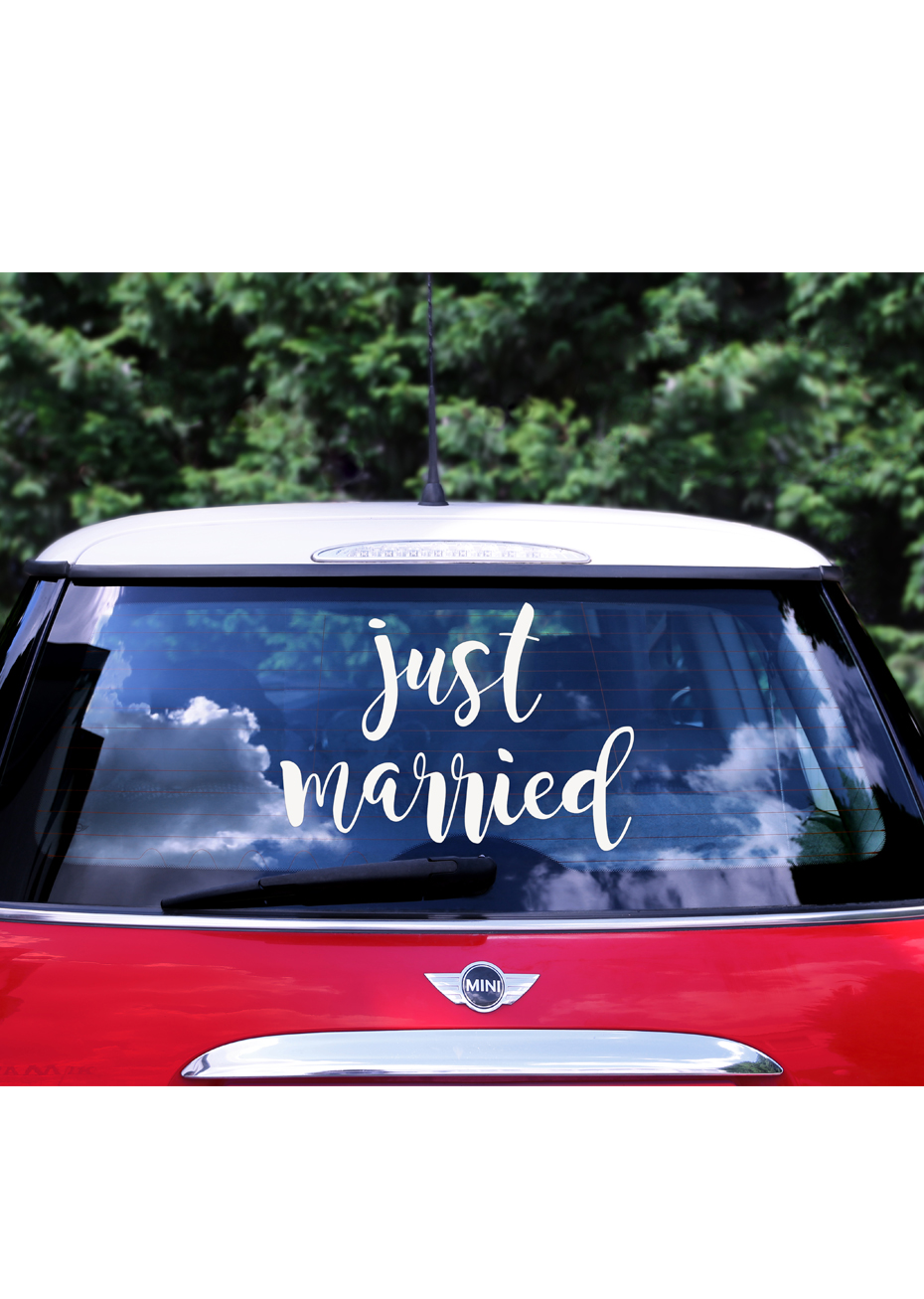 Sticker autocollant voiture Just Married