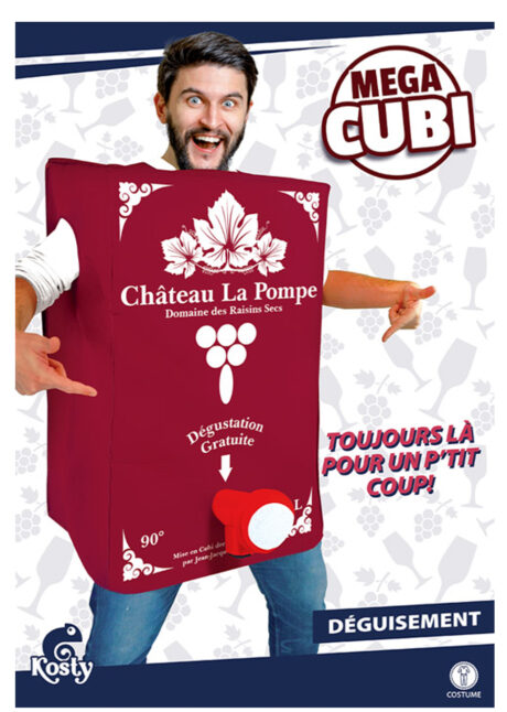 déguisement cubis de vin, déguisement bouteille, déguisement humour, déguisement carnaval, Déguisement Cubi de Vin