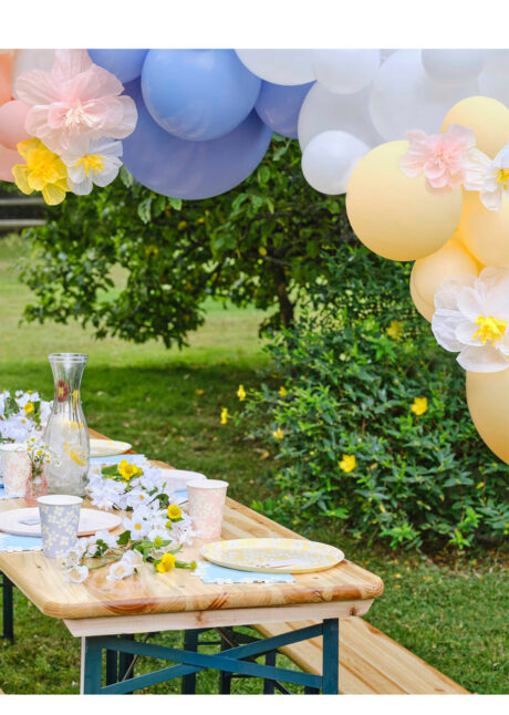 arche de ballons, guirlande de ballons, ballons décos anniversaires, Arche Guirlande de Ballons Pastel avec Fleurs, Ginger Ray