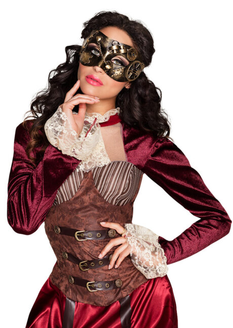 loup steampunk, masque steampunk, Loup Steampunk, Or Vieilli