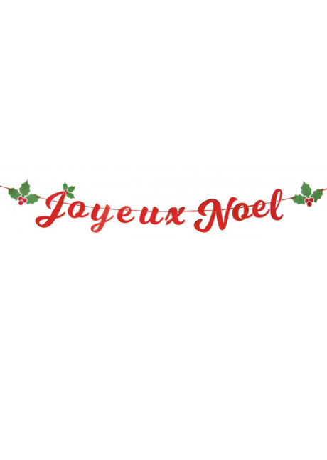 Guirlande Joyeux Noël, Lettres et Houx - Aux Feux de la Fête - Paris
