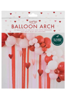 arche de ballons coeurs, arche de ballons saint valentins, arche de ballons rouges et roses, Arche Guirlande de Ballons, Rose, Rouge, Streamers et Coeurs