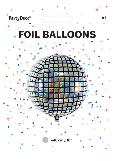 Ballon métallique - Boule disco - 40 cm - Multicolore