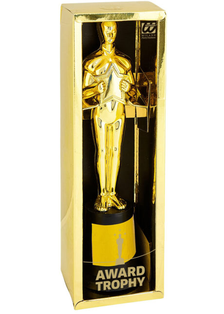 Golden oscar film award statuette isolated Vector Image, statuette