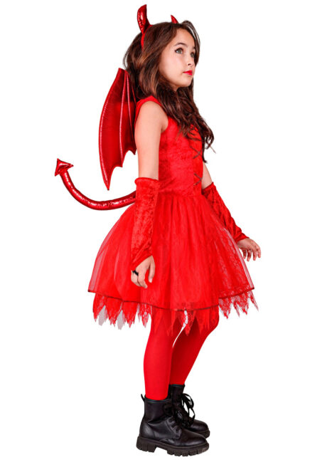 déguisement de diablesse fille, costume diable fille, déguisement Halloween fille, déguisement de démon enfant, Déguisement de Diablesse avec Ailes et Cornes, Fille