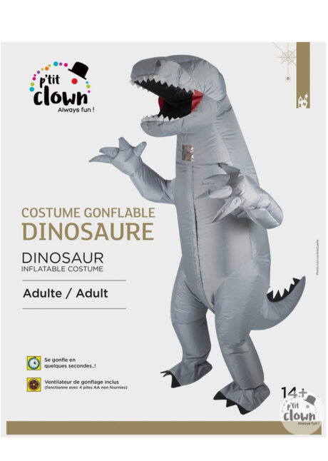 Costume Gonflable T Rex Squelette De Dinosaure Pour Adultes