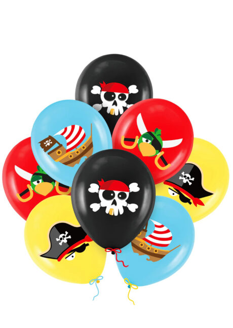 ballons baudruche, ballons pirates, ballons hélium, ballons enfants, Ballons Imprimés Pirates Multicolores, en Latex