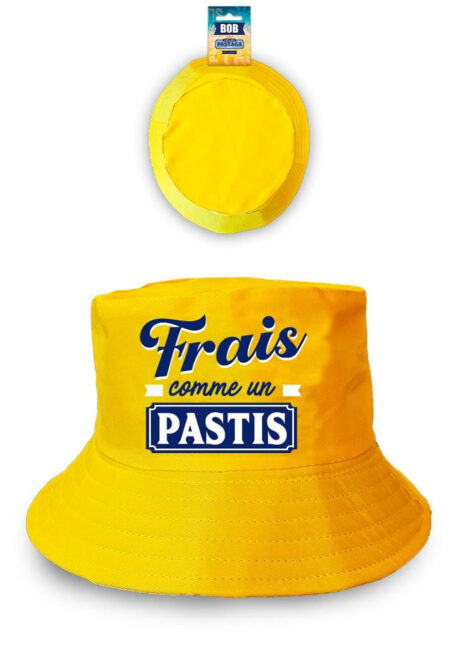 bob pastis, déguisement pastis, accessoire EVG, chapeau humour, Bob Humoristique, Frais comme un Pastis