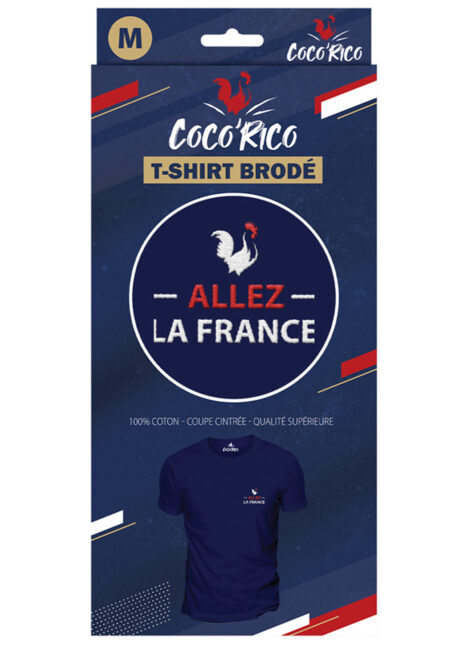 déguisement France, T-shirt France, T-shirt de supporter, euro 2024, T-Shirt de Supporter Brodé, Allez la France