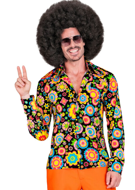 chemise hippie, chemise flower power, déguisement hippie homme, Chemise Hippie, Fleurs Colorées