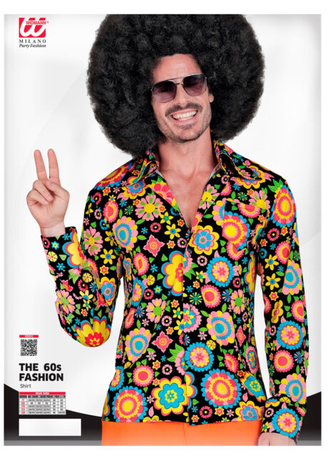 chemise hippie, chemise flower power, déguisement hippie homme, Chemise Hippie, Fleurs Colorées