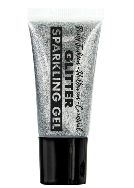 paillettes de maquillage, gel paillettes visage et corps, paillettes maquillage body painting, Paillettes Argent, 25 ml