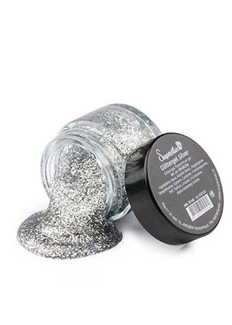 paillettes de maquillage, gel paillettes visage et corps, paillettes maquillage body painting, Paillettes Argent, Gel Superstar