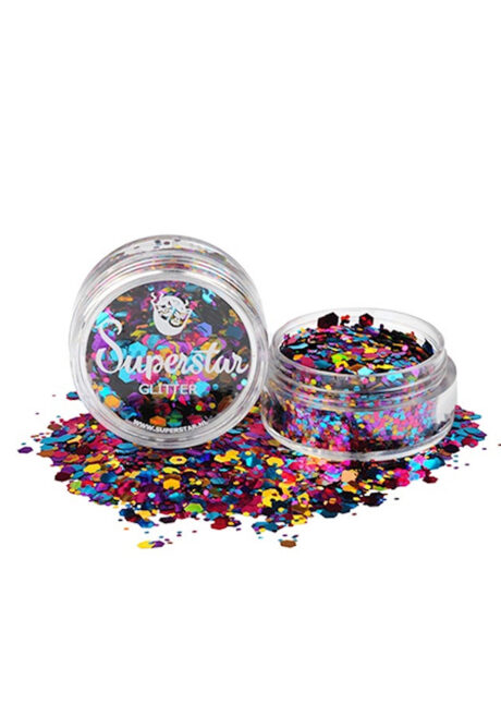 paillettes de maquillage, paillettes visage et corps, paillettes paillettes chuncky, paillettes multicolores, Paillettes Multicolores Festival, Poudre Chuncky Mix, Superstar