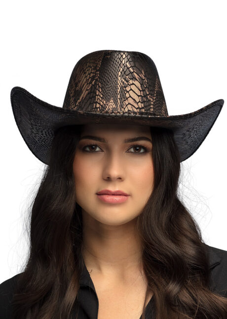 chapeau cowboy, chapeau aventurier, chapeau motif serpent, Chapeau de Cowboy Aventurier, Cobra