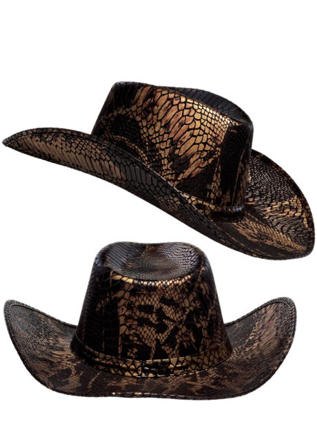 chapeau cowboy, chapeau aventurier, chapeau motif serpent, Chapeau de Cowboy Aventurier, Cobra