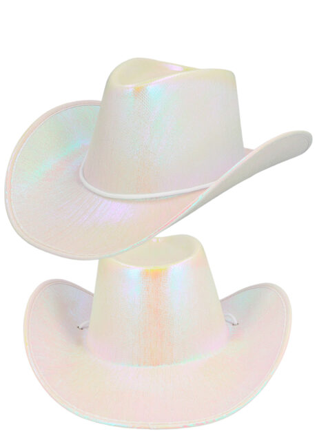 chapeau de cowboy blanc, chapeau cowboy femme, chapeau cowboy, Chapeau de Cowboy, Blanc Perle Irisé