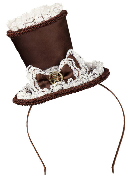 chapeau steampunk, accessoire steampunk, chapeau haut de forme, serre tête steampunk, Chapeau Steampunk, Serre Tête avec Dentelles