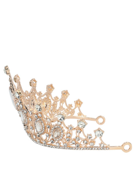 couronne de princesse, couronne de reine, diadème, tiare rose gold, Diadème de Princesse en Métal, Rose Gold et Strass