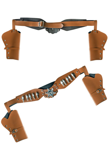 holster cowboy, étuis pour pistolets cowboy, ceinture holsters, Holster Double, Simili Cuir, avec Cartouches