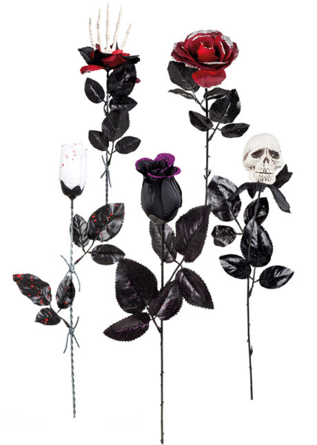 roses en tissu, roses halloween, décos halloween, Rose Artificielle Halloween