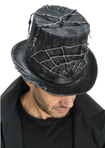 chapeau haut de forme barbelés, chapeau Halloween homme