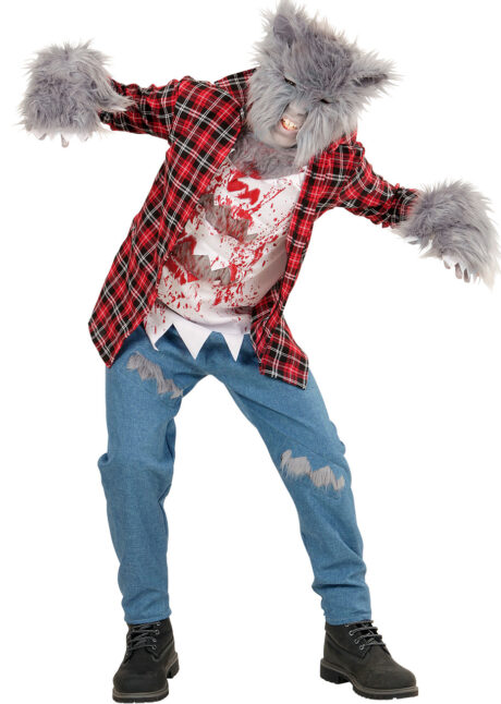 déguisement de loup garou enfant, déguisement de loup garçon, costume de loup Halloween, Déguisement de Loup Garou, avec Masque et Gants, Garçon