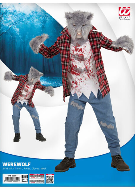 déguisement de loup garou enfant, déguisement de loup garçon, costume de loup Halloween, Déguisement de Loup Garou, avec Masque et Gants, Garçon