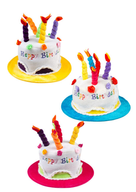 chapeau anniversaire, accessoire anniversaire, chapeau drôle anniversaire, Chapeau Anniversaire, Happy Birthday, Gâteau avec Bougies