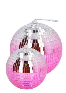 boule à facettes, boule disco, boules à facettes rose et argent