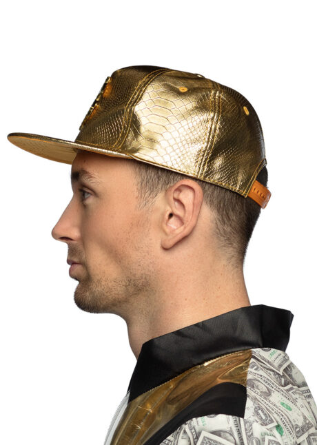 casquette dollar, casquette de rappeur, casquette dorée, casquette dorée dollar strass, Casquette Dorée avec Dollar et Strass