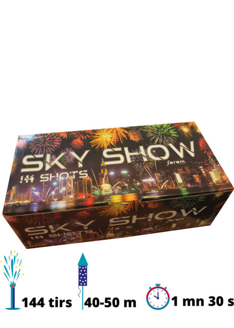 feu d'artifice pour particulier, achat feux d'artifice, feux d'artifices pour jardin, feu d'artifice automatique, Feu d’Artifice Automatique, 144 Coups, 1 mn 30 s, Sky Show