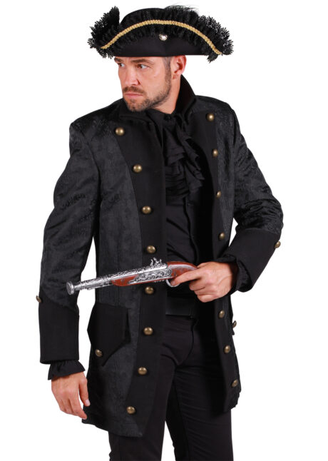 déguisement pirate, manteau de pirate, costume de pirate qualité, Déguisement de Pirate, Veste Noire, Premium